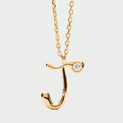 J initial pendant necklace