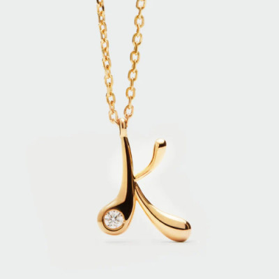 K initial pendant necklace