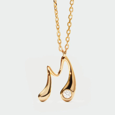 M initial pendant necklace