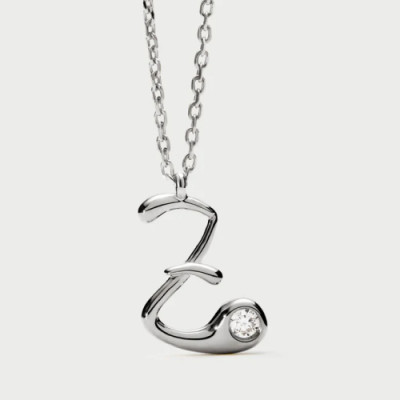 Z initial silver pendant necklace