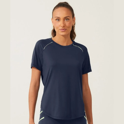 CAMISETA MANGA CURTA LATERAL TRANSPASSADA E COSTAS EM TULE
