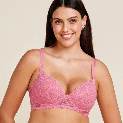 SUTIÃ MEIA-TAÇA COM BOJO EM RENDA NA SUA MEDIDA - TAÇA C