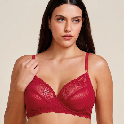 SUTIÃ MEIA-TAÇA SEM BOJO EM RENDA NA SUA MEDIDA - TAÇA C